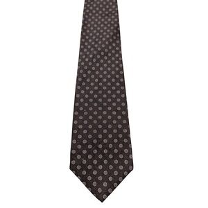 Briar Tie Mens Brown Silk Pride of England‎ Floral Medallion Woven Made England